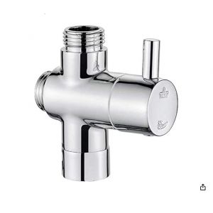 Robinet de douche Ibergrif M92201, inverseur &agrave; 3 voies, G1/2"-G3/4", chrom&eacute;, laiton, argent - Neuf