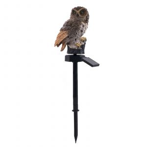 Lampes solaires d'extérieur en forme de hibou - Lampe LED étanche pour pelouse - Éclairage nocturne créatif pour terrasse, cour, décoration de fête (marron) - Neuf
