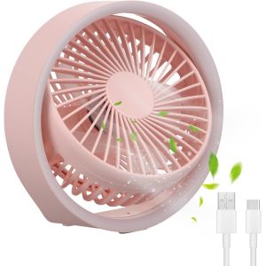 Mini Ventilateur De Bureau Usb, Ventilateur Silencieux Portable, 3 Vitesses Réglable Petit Ventilateur, 1800Mah Rechargeable Table Fan Pour Maison Chambre Voyage Voiture Camping (R[VEN750672] - Neuf