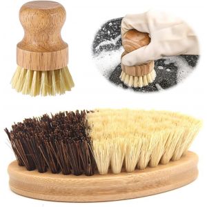 Dish Brush Dish Brush Wooden 2 pcs Wooden Vegetable Brush Fruit Brush Dishwashing Household Kitchen Accessories for Cleaning Fruits and Vegetables Pots and Pans - Neuf