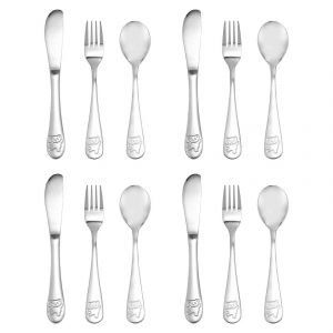 12 Pi&egrave;ces Pour Enfants Ensemble D'argenterie En Acier Inoxydable Pour Enfants Coffre-Fort Pour Enfants Couverts Ensemble En M&eacute;tal Enfant En Bas &Acirc;ge - Neuf