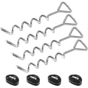 4 Ensembles Heavy Duty Trampoline Anchor Stakes Ground Anchor Kit - Piquets En Acier Galvanis&eacute; Inoxydable Pour Trampoline Garden Camp Swing Avec 4 Sangles Solides - Neuf
