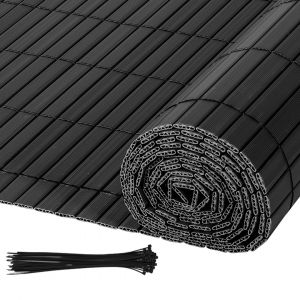 Brise-Vue En Pvc 180x900cm Cl&ocirc;ture D'intimit&eacute; Protection De Visibilit&eacute; Avec Attaches De C&acirc;ble R&eacute;sistant Uv Et Aux Intemp&eacute;ries - Anthracite - Neuf