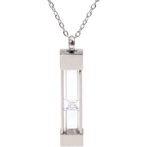 Kal-Colliers Urnes En Verre Avec Pendentif En Forme De Sablier Colliers Funéraires Pour Cendres Chaînes En Acier Inoxydable Bijoux Commémoratifs En Platine - Neuf