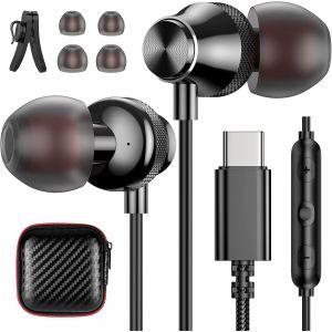 &Eacute;couteurs USB C pour iPhone 16 15 Samsung A16 A55 A35 A54 A34 S24 FE,&Eacute;couteurs Intra Auriculaires USB Type C en Tress&eacute; Oreillettes Filaires Anti-Bruit Casque avec Micro pour Mi 14T Pixel 9 8a Oneplus - Neuf