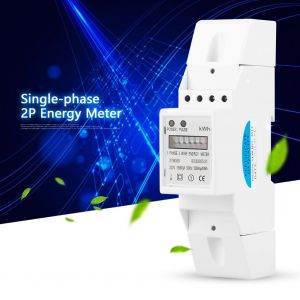 Compteur electrique numerique 220 V monophase 2 fils 2P DIN-Rail (15 (60) A) - Neuf