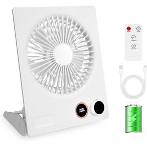 BFS-Ventilateur Silencieux Portable, Puissant Ventilateur Rechargeable USB, 4000mah Batterie, 19 Vitesse Petit Ventilo Table pour la Chambre, Bureau, Domair,Cuisine(Inclinable, Compact, Pliant) - Neuf