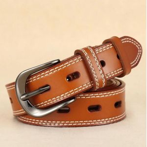 Ceinture À Boucle Ardillon Creuse À Double Couture-110cm Camel | Chameau,110cm - Neuf