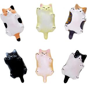 Chat Aimants De Réfrigérateur De Classe De L'école De Bureau Drôle Kitty Décoration De Cuisine Aimants De Réfrigérateur Ornement Parfait De Tableau Carte De Notes Calendrier Des Aimants Pack De 6 - Neuf