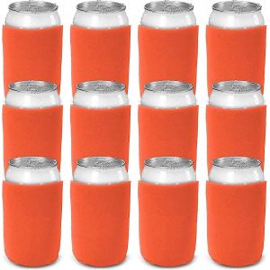 Manchons de refroidisseurs de canettes de bière,Caddies de boissons réutilisables isolés souples pour bouteilles d'eau ou soda,Blank Diy12,Orange) - Neuf