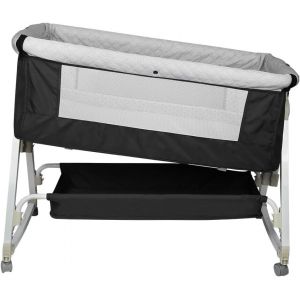 Lit Cododo B&eacute;b&eacute; Avec Matelas, Hauteur R&eacute;glable &Agrave; 6 Niveaux, Lit D'appoint Bebe Evolutif &Agrave; Roulettes, Lit De Voyage Pliable, Panier De Rangement, 0-2 Ans-80 * 40 * 100-115 Cm-Blanc Cass&eacute; - Neuf