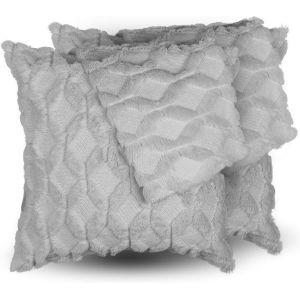 Lot De 1 Taie D'oreiller Grise De Style Bohème - 45 X 45 Cm (Coussin Non Inclus) - Taie D'oreiller Décorative Douce Housse De Coussin En Peluche De Luxe Oreiller Doux - Neuf