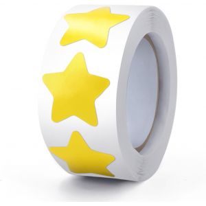 Lot De 500 Autocollants En Forme D'&eacute;toiles Jaunes-2,5 Cm-Petites &Eacute;toiles Autocollantes-D&eacute;coration Pour Enfants Et Enseignants - Neuf
