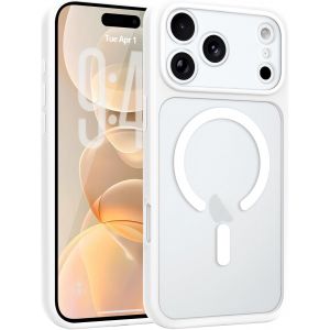 LORANKA-pour iPhone 17 Pro Max Coque Compatible avec Magsafe, Protection Compl&egrave;te de L'appareil Photo, Transluzente R&eacute;sistante Housse Translucide Coque Magn&eacute;tique pour iPhone 17 Pro Max Case, Blanc - Neuf