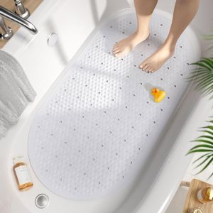 KALANKA-Tapis de Baignoire Antid&eacute;rapant Ovale, 68x38CM Tapis de Bain &agrave; Bulles, Tapis de Douche en Lavable en Machine & R&eacute;sistant &agrave; la Moisissure, Tapis Antid&eacute;rapant Baignoire sans BPA, Blanc - Neuf