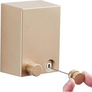 Étendoir à linge rétractable pour l'intérieur | Robuste pour le séchage du linge à l'extérieur | Fixation murale en acier inoxydable, 4,2 m (une corde, doré) - Neuf