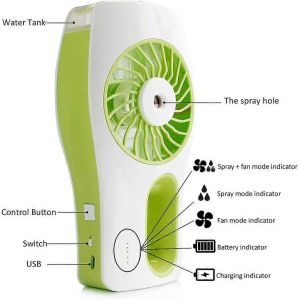 Mini ventilateur avec ventilateur portatif rafra&icirc;chissant. Ventilateur portatif avec vaporisateur d'eau. - Neuf