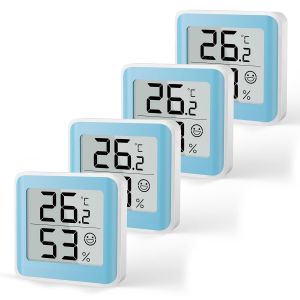 Thermomètre d'ambiance Humidimètre Intérieur Moniteur de Température Hygromètre Capteur d'humidité avec Indicateur de Confort Grand écran numérique pour chambre de bébé Bureau Cave à vin - Neuf
