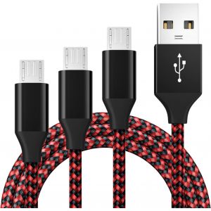 Thef-C&acirc;ble Micro Usb [3m/Lot De 3], C&acirc;ble Micro Paire M&acirc;le Usb 2.0a, C&acirc;ble De Charge Rapide Android Micro Usb Vitesse De Transfert De Donn&eacute;es 480mbps, Compatible Avec Samsung Galaxy S7 S6, Sony, Lg - Neuf