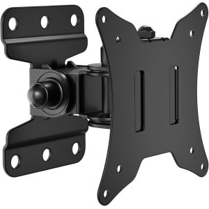 MEVRONISSHOP-Support TV Mural Inclinable et Orientable, Fixation Universelle pour T&eacute;l&eacute;vision et Moniteur Plat/Incurv&eacute; 13-30 Pouces, VESA 75x75/100x100mm, Charge Max 25kg, Rotation 360&deg; - Neuf