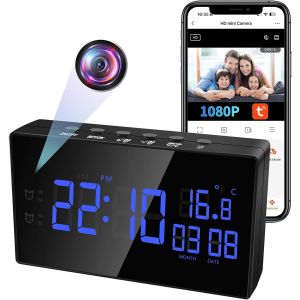Camera Espion Wifi, 5G/2,4G Mini Caméra Cachée Réveil Sans Fil, 1080P Hd Micro Camera Surveillance 120° Angle Avec Détection De Mouvement Vision Nocturne Avec Thermostat[MAT790739] - Neuf