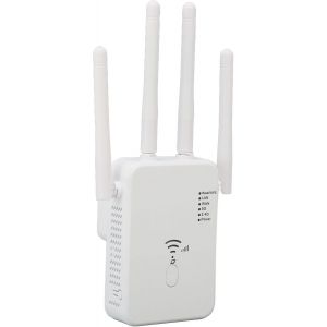 lbgwp60-Amplificateur Wifi, Amplificateur Wifi 1200 Mbps Gigabit Amplificateur De Signal Sans Fil Double Bande Répéteur Wifi, Conception De Pr Murale Compacte, Blanc - Neuf