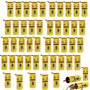 KALANKA-Flintronic Attrape Mouche, Rouleaux de Papier Tue-Mouches, Papier Tue Mouche Interieur, Rubans Attrape Mouches, 48PC Papier Tue Mouche pour Les moustiques et Autres Insectes Volants - Neuf