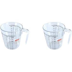 Eryi-008811 Verre Doseur, Verre Mesureur, Verre Doseur Pâtisserie, Cruche Graduée, Plastique, Transparent, 17 X 15,5 X 11,7 Cm (Lot De 2) - Neuf