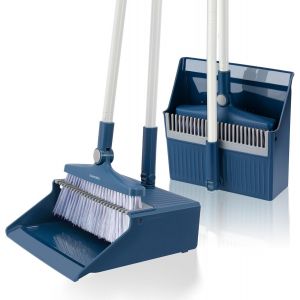 PATB-Ensemble Balai et Pelle à poussière,Ensemble Pelle et Brosse à Long Manche,Ensemble Balai Vertical 180 Degree Rotating Sweeping Brush,Household Dust Pan with Comb Teeth for Home Room Kitchen - Neuf