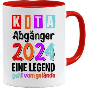 Eryi-Tasse Avec Inscription En Allemand | Pour Enfant « Kita Abgänger 2024 » ¿ Pour La Remise De Diplôme De Maternelle (Rouge) - Neuf
