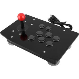 Manette Arcade, Fight Stick Joystick Usb Fighting Street Rocker Fighter Poignée Bouton Fixe Grand Panneau D'aspiration Diy Rotation Contrôleur Pièces Rechange Réglable Style Compétition - Neuf