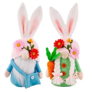 Décorations de nains de Pâques en peluche : décorations de nains de printemps - Neuf