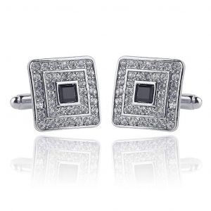 Boutons De Manchette Carr&iquest;&iquest;S En Cristal Personnalis&iquest;&iquest;S Pour Homme, 1,8 X 1,8 Cm, Accessoires De Chemise De Mariage, Bijoux De Style Formel - Neuf