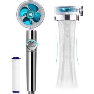 KALANKA-Pommeau de Douche Haute Pression &iquest;&iquest;conomique,Douchette Rotative 360&iexcl;&atilde; avec Syst&iquest;&iquest;me de Filtration, Ventilateur Int&iquest;&iquest;gr&iquest;&iquest; et Interrupteur Pratique pour Une Exp&iquest;&iquest;rience de Douche Luxueuse - Neuf