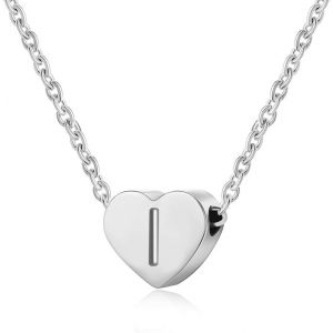 Collier Femme Coeur Argent Avec Lettre Pendentif Collier Prénom Initiale Femme Et Fille Anniversaire Cadeau Exquis Et Mignon - Neuf