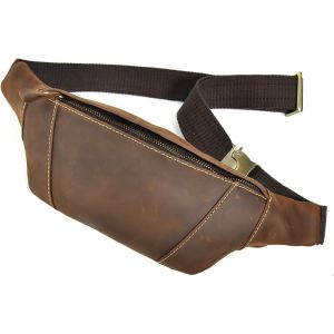 SJZG-Sac De Taille En Cuir Vintage Fanny Pack Pour Hommes Femmes Voyage Chasse Randonn&eacute;e Escalade Multi-Usages Hanche Bum Ceinture Mince Portable Sac &Agrave; Main Portefeuille Pochette - Neuf