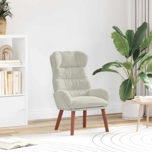 vidaXL fauteuil Cr&egrave;me 69 x 74 x 93 cm Velours - Neuf