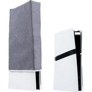Housse De Protection Anti-Poussi&egrave;re - Aqsacokiya - Housse De Protection Verticale Pour Ps5 Pro En Tissu Polyester Cationique - Gris - Neuf
