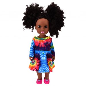 Poupee bebe fille de 14 pouces en vinyle souple, beaux vetements, couleur peau noire, adorable poupee africaine - Neuf