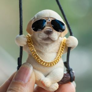 Kal-Ornements De Voiture, Chien Jaune Labrador Pendentif Miroir De Voiture Rétroviseur Ornements Suspendu De Voiture Miroir De Voiture Accessoires Cadeaux D'anniversaire Décoration Charme Voiture Sus - Neuf