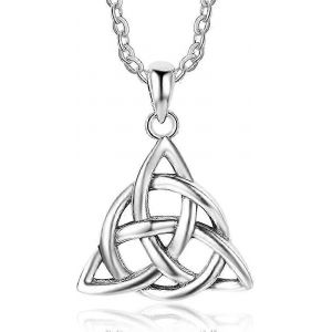 Collier Pendentif N?ud Celtique En Argent Sterling 925 Avec Breloque Amour, Bijou Fantaisie Pour Femme, Chaîne Rolo 45,7 Cm (18 Pouces) - Neuf