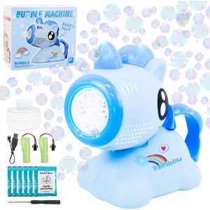 Kal-Pistolets &Agrave; Bulles De Savon, Licorne Machine &Agrave; Bulles Rechargeabilit&eacute; Avec 80ml Solution Et 20x 10ml Concentr&eacute; &Agrave; Bulles, Bubble Automatique Jouet Pour Enfants, F&ecirc;te Mariage (Bleu) - Neuf