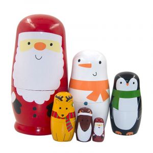 Mignon de Nidification des Poup&eacute;es de Matryoshka Poup&eacute;e russe &agrave; la Main en Bois Poup&eacute;es de bande dessin&eacute;e Mod&egrave;le de Nidification Poup&eacute;e Jouet d'Empilement de Poup&eacute;e Jeu pour Anniversaire d'Enfants - Neuf