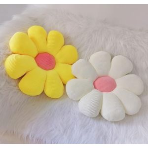 Cauc-Lot De 2 Coussins D&eacute;coratifs &Agrave; Motif De Marguerites Jaunes - Joli Coussin De Sol Pour Chambre, Canap&eacute;, Chaise (Jaune Et Blanc, 38 X 38 Cm) - Neuf