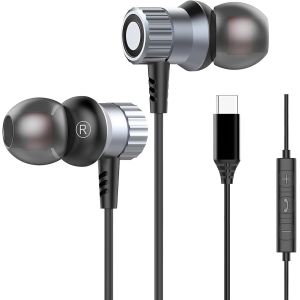 KALANKA-&Eacute;couteur Filaire USB C pour iPhone 17 Pro Max 16 16 Plus 15 15 Pro, HiFi St&eacute;r&eacute;o Ecouteurs Magn&eacute;tique Filaire Type C Casque avec Micro pour Samsung Galaxy S25 S24 S23 A56 5G A55 A36 A35 A26 A1 - Neuf