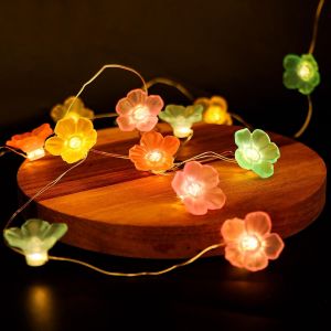Guirlande Lumineuse Led En Forme De Fleurs De Cerisier-2 M-20 Led-Décoration De Printemps-Pour Festival,Fête,Saint-Valentin,Mariage - Neuf