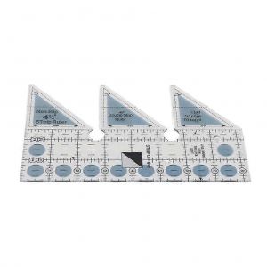 Grille De Règle 45/60/90 Degrés Double Bande Règle Acrylique Transparent Quart De Triangle Antidérapant Guide De Coupe Pour La Couture - Neuf