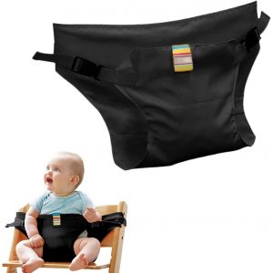 Harnais De Voyage Pour Chaise Haute Portable Pour Tout-Petits Et Bébés, Accessoires Essentiels Pour Chaise Haute De Voyage Curité Bebe Réglable Sangle Chaise,Harnais Respirant(Noir) - Neuf
