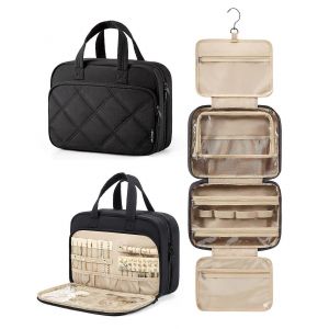 Trousse de toilette suspendue moyenne pour femme avec compartiment &agrave; bijoux - Neuf