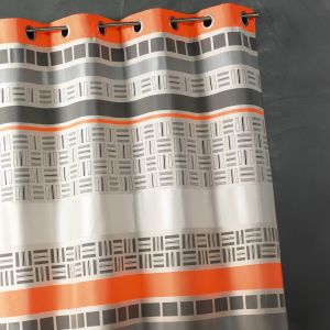 Rideau En Jacquard Design &Agrave; Rayures Horizontales - Neuf